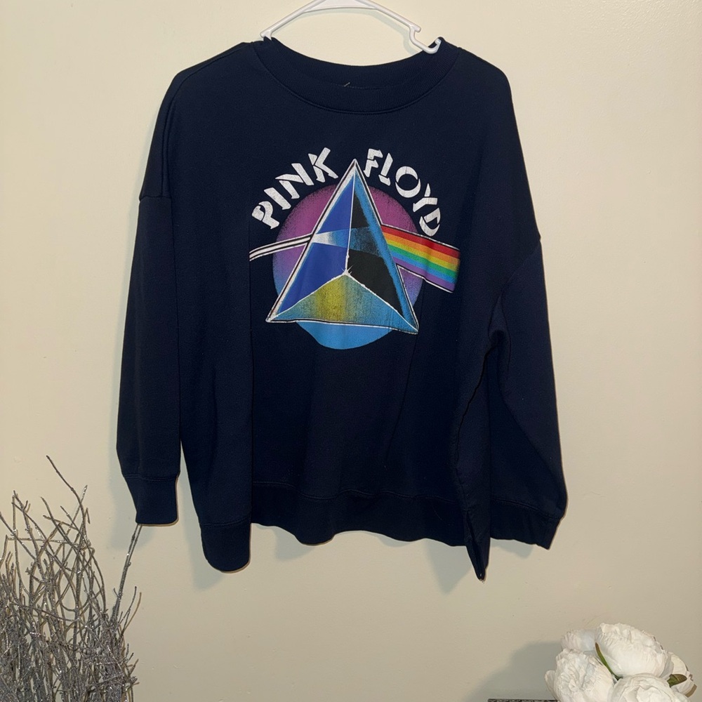 Pink Floyd Black Pullover with Rainbow Prism Graphic